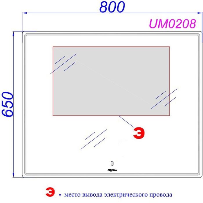 Подвесное зеркало AQWELLA UM , 80см  (UM0208)