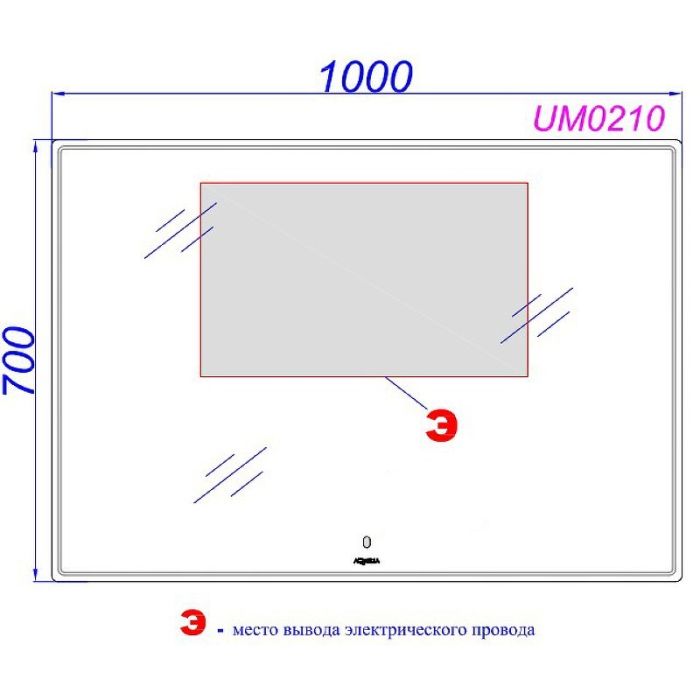 Подвесное зеркало AQWELLA UM , 100см  (UM0210)