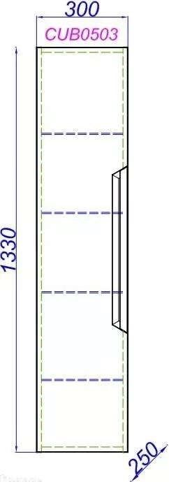 Подвесной пенал AQWELLA Cube , 30см  (CUB0503GR)