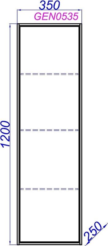 Подвесной пенал AQWELLA Genesis , 35см  (GEN0535W)