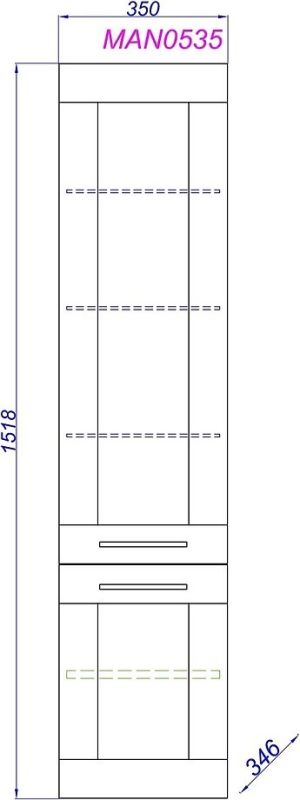 Подвесной пенал AQWELLA Manchester , 35см  (MAN0535)