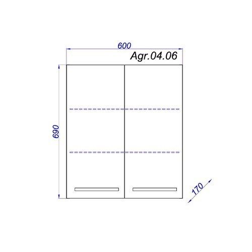 Подвесной шкаф AQWELLA Allegro , 60см  (Agr.04.06)