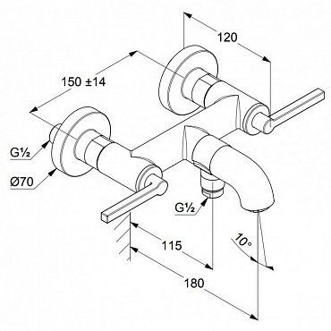 Смеситель для ванны KLUDI Nova Fonte (205403915) черный