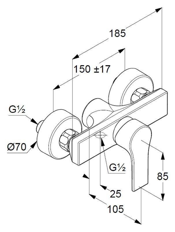 Смеситель для душа KLUDI Zenta SL (488700565) хром