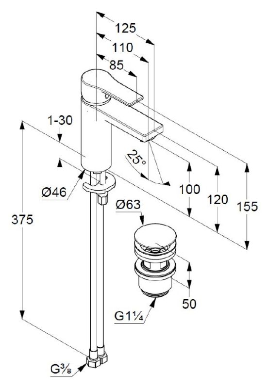 Смеситель для раковины KLUDI Zenta SL (482980565) хром