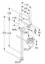 Смеситель для раковины KLUDI Pure and Solid (343850575) хром