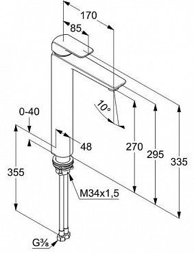 Смеситель для раковины Kludi Ameo 412980575 (412980575)