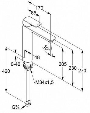 Смеситель для раковины Kludi Ameo 412960575 (412960575)