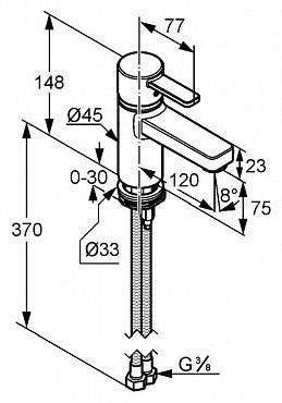 Смеситель для раковины Kludi Zenta XL 382620575 (382620575)