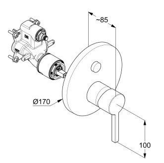 Смеситель для ванны с душем Kludi Nova Fonte Puristic 206590515 хром