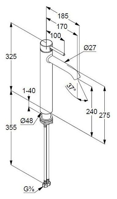 Смеситель для раковины Kludi Bozz 382860576