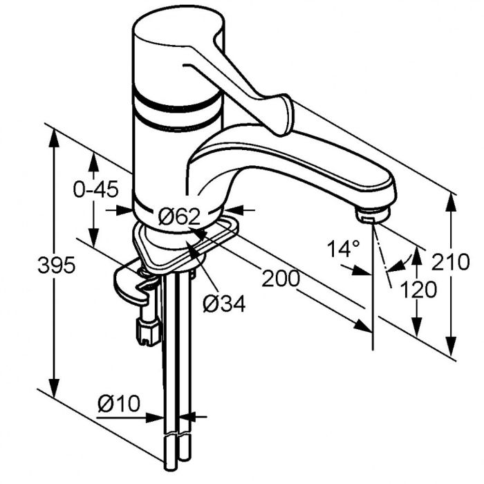 Смеситель Kludi Medi Care 3490805 для кухни DN 15 (349080524/349080534)