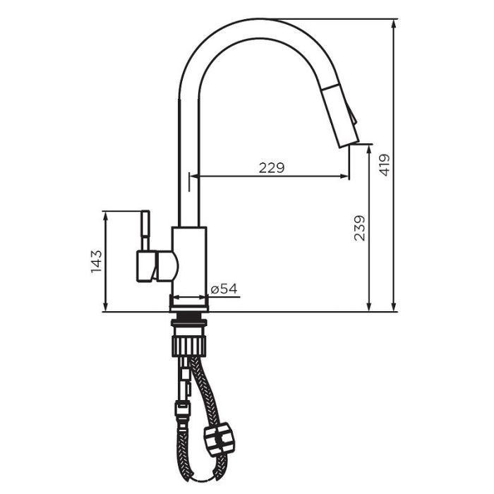 Смеситель для кухни Dorff Logic D3007533, Белый