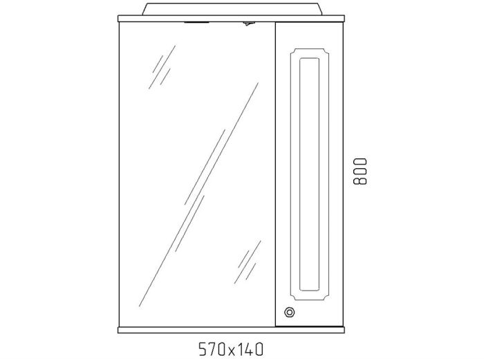 CRETE 60 Белый глянец Зеркало со шкафчиком