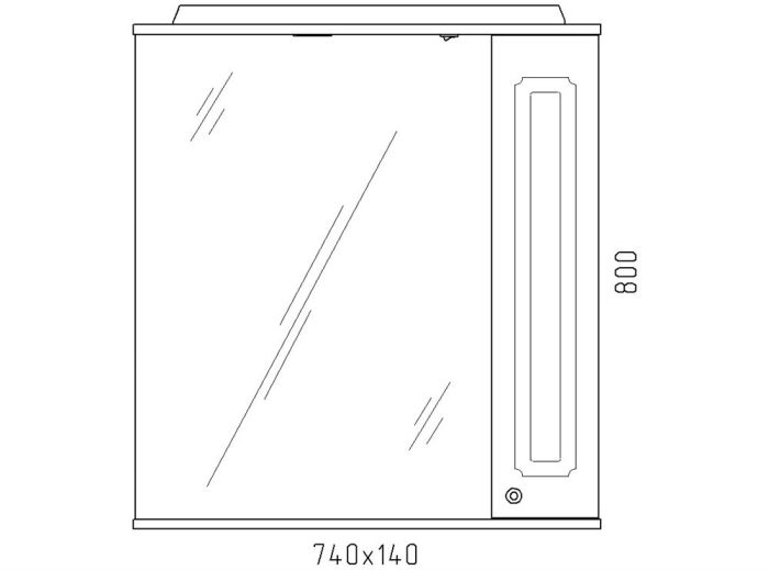 Зеркало RUSH со шкафчиком CRETE 75 Белый глянец  (CRM35075W)