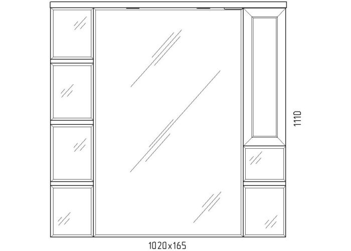 Зеркало RUSH со шкафчиком и полками FIJI 105 Белый глянец (FIM180105W)