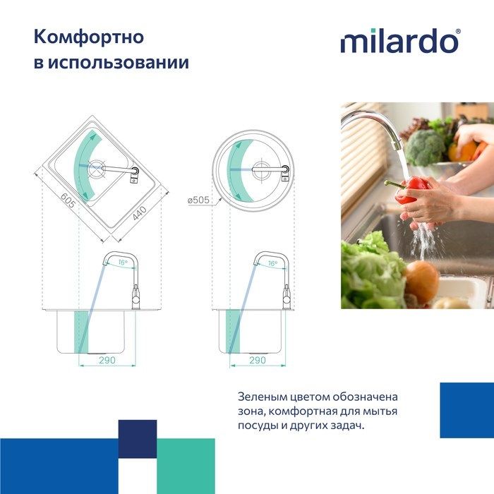 Смеситель Milardo для кухни черный матовый Meal (M01BLL0M05)