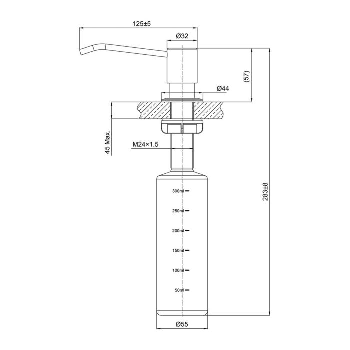 Дозатор для моющего средства Lemark Expert LM8201GMN, Графит