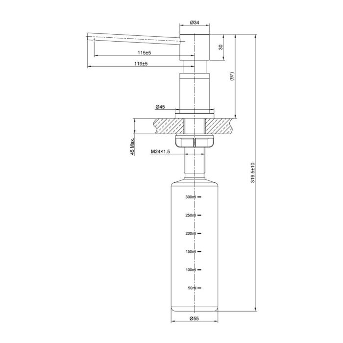 Дозатор для моющего средства Lemark Expert LM8203GMN, Графит