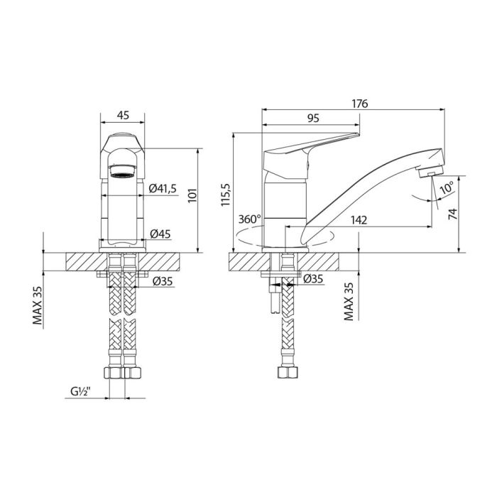 Смеситель для раковины Lemark Partner LM6507C, Хром