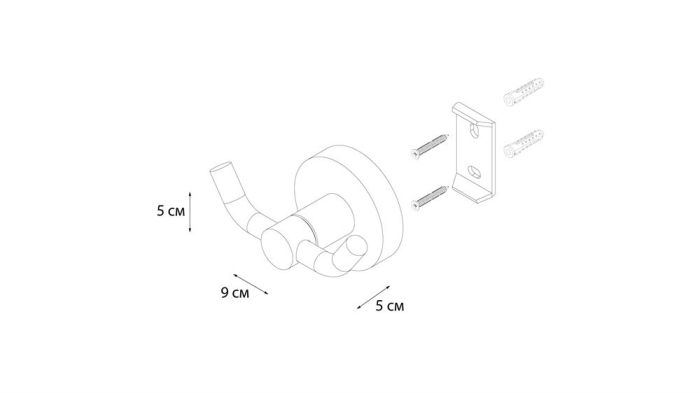 Крючок двойной хром Fixsen Comfort Chrome (FX-85005A)