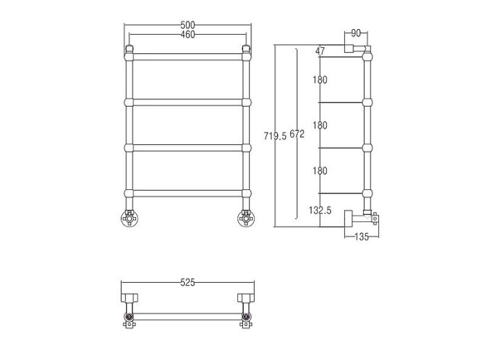 Водяной полотенцесушитель Margaroli Sole 442TS4604CR Хром