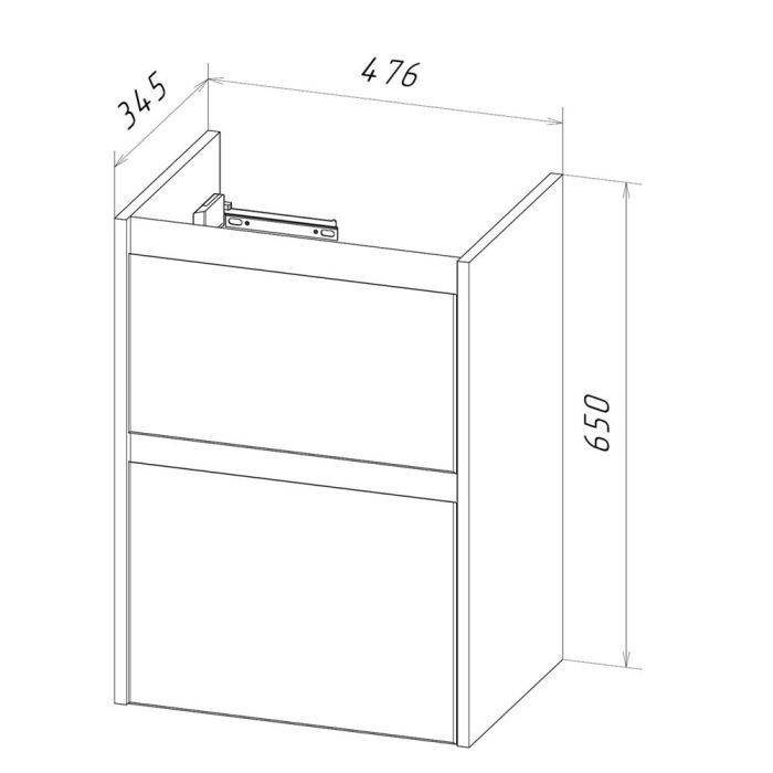 Тумба под раковину Lemark Combi LM03C50T 50 см белый глянец