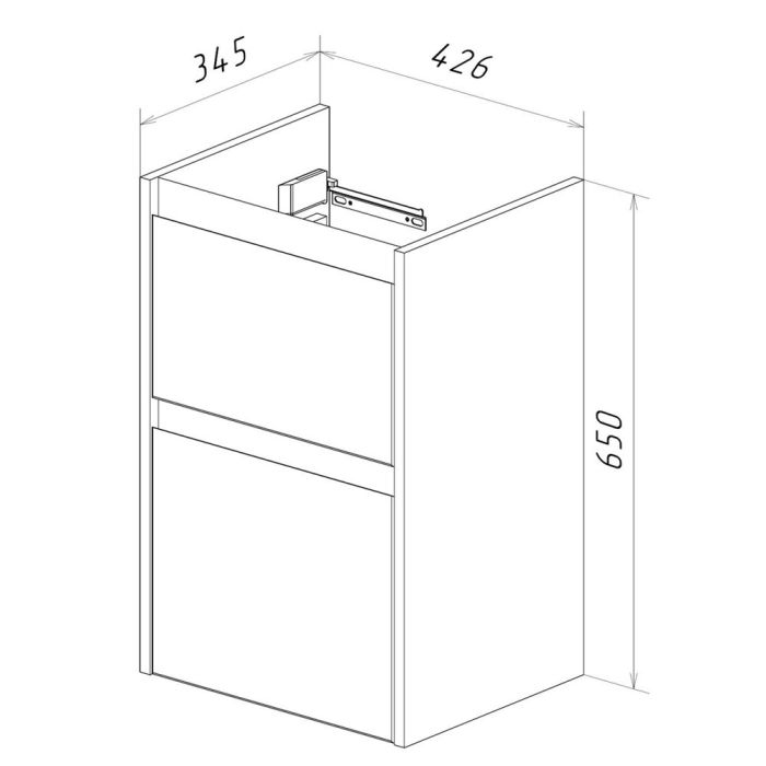 Тумба под раковину Lemark Combi 45 LM03C45T-black подвесная, Белый глянец