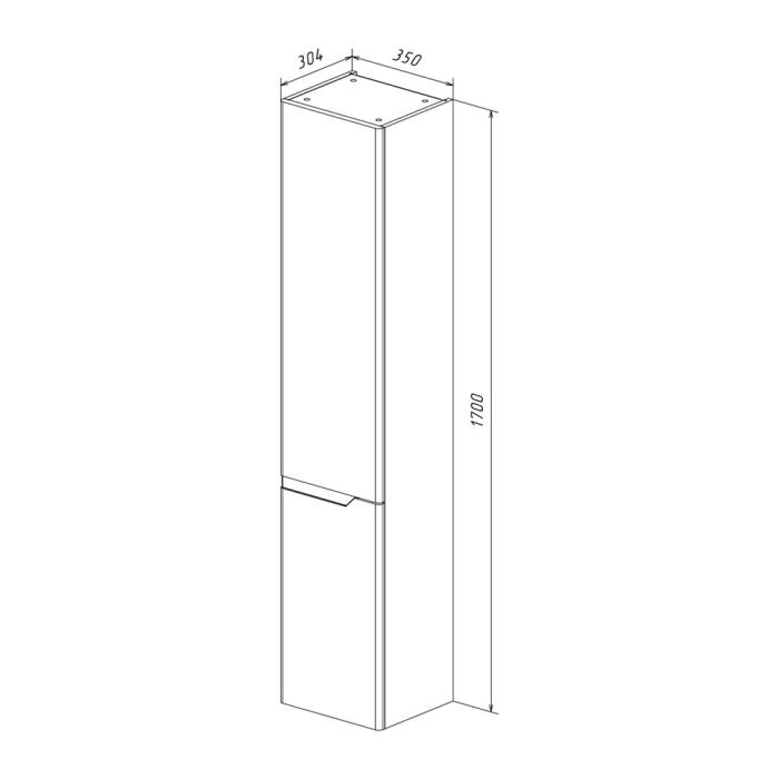 Шкаф-колонна Lemark Miano LM06M35P 35 см подвесной белый глянец