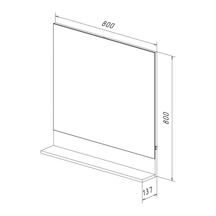 Зеркало Lemark ROMANCE LM07R80Z 80 см подвесное x полкой