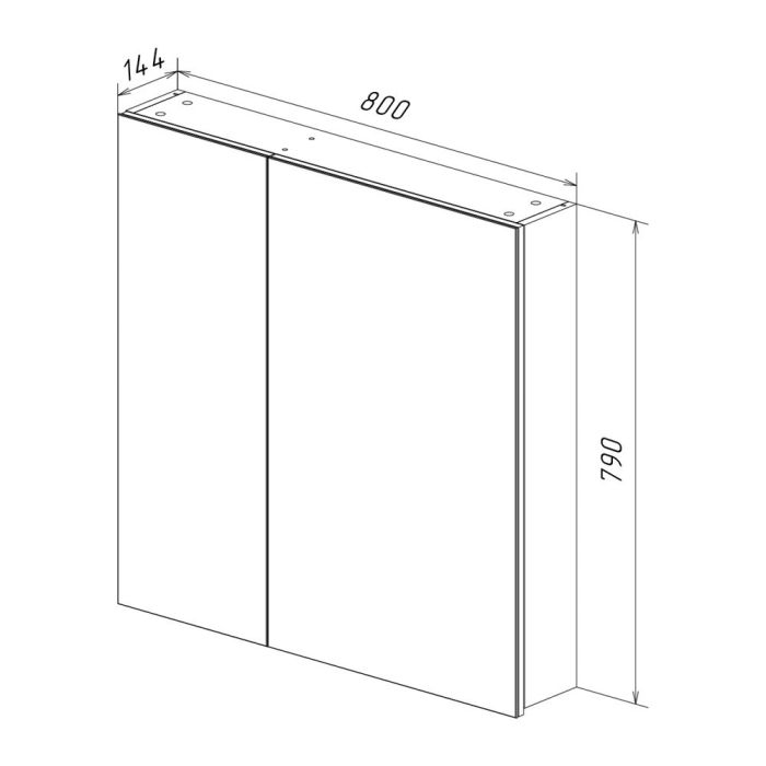 Зеркальный шкаф Lemark Universal 80 LM80ZS-U, Белый глянец