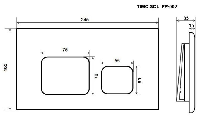 Кнопка смыва TIMO SOLI 250x165 white (FP-002W)