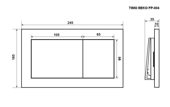 Кнопка смыва TIMO REKO 250x165 matt black (FP-004MB)