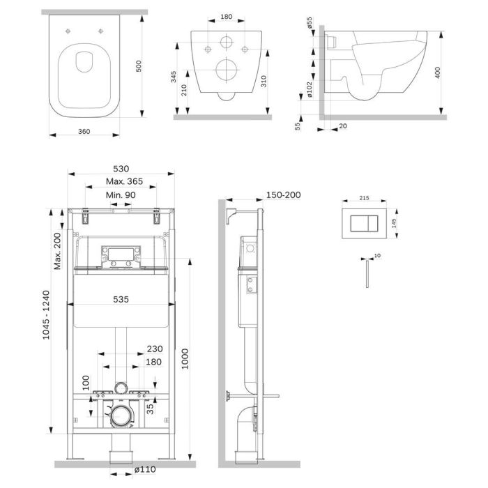 IS100251.901701 Инсталляция MasterFit с клав S глянц хром с подвес унит Gem FlashClean с сид