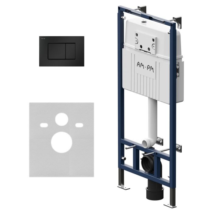 I012710.0238 MasterFit инсталляция для подвесного унитаза с клавишей ProC S, мат.черный