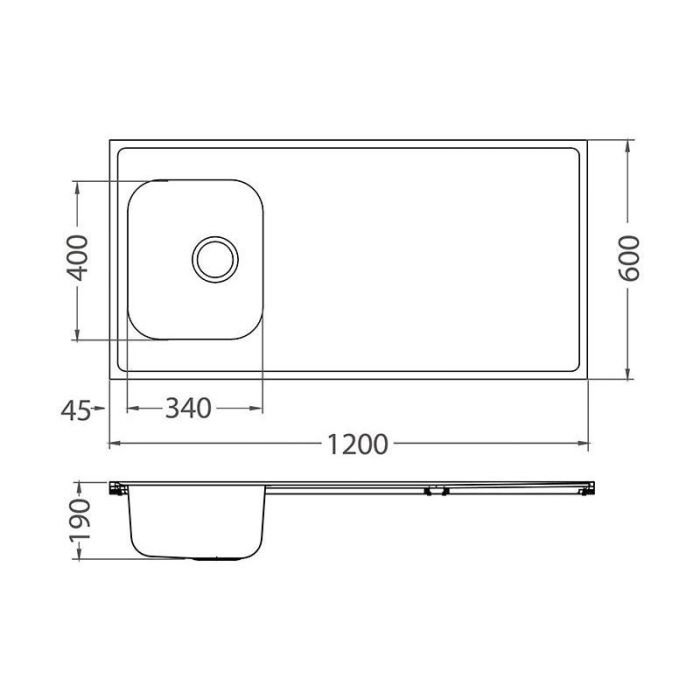 Мойка кухонная Alveus Classic Pro 90 SAT 1200х600х190 нержавеющая сталь, с сифоном