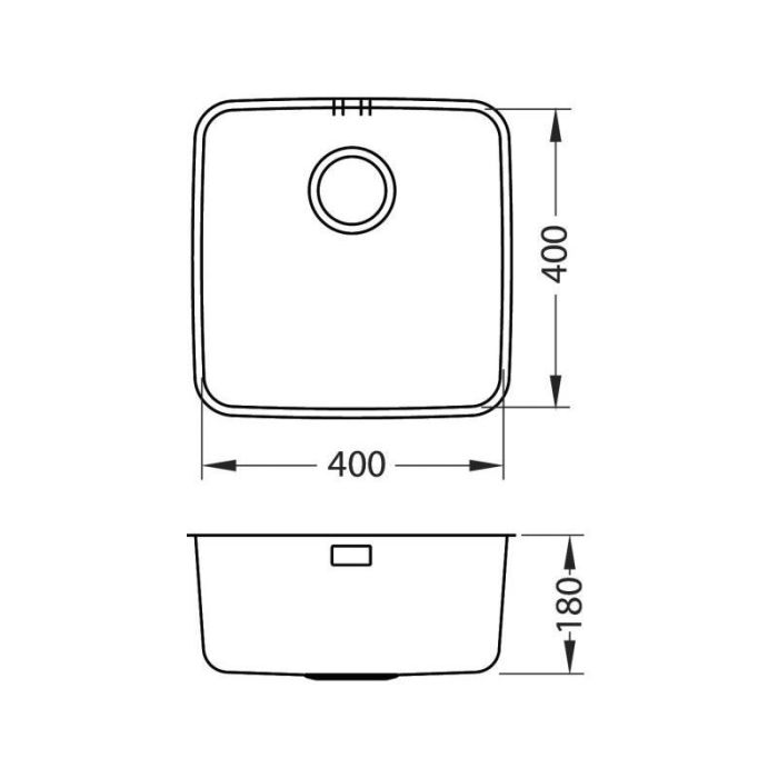 Мойка кухонная Alveus Luno 30 SAT FI 400х400х180 нержавеющая сталь, с сифоном