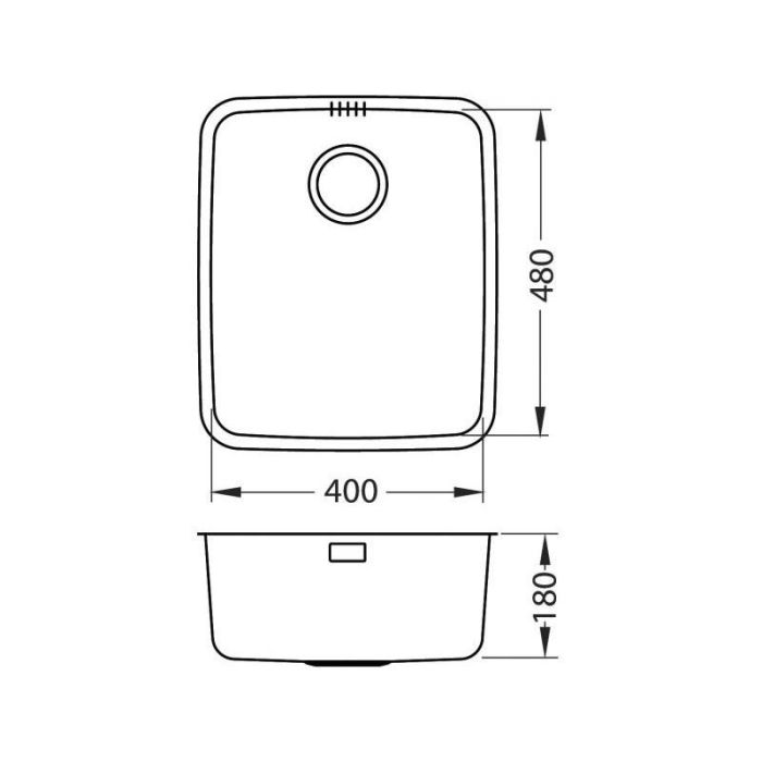 Мойка кухонная Alveus Luno 40 SAT FI 480х400х180 нержавеющая сталь, с сифоном