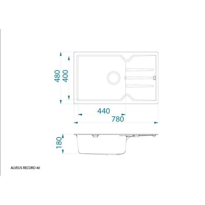 Мойка кухонная Alveus Granital Intermezzo 40 Arctic-G11 680х480х200 с сифоном, белая