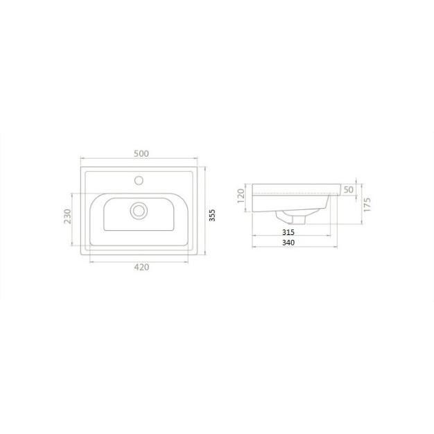 Умывальник мебельный Opadiris CeraStyle Frame 50