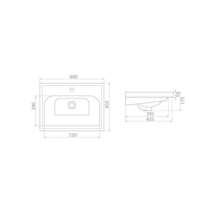 Умывальник мебельный Opadiris CeraStyle Frame 60