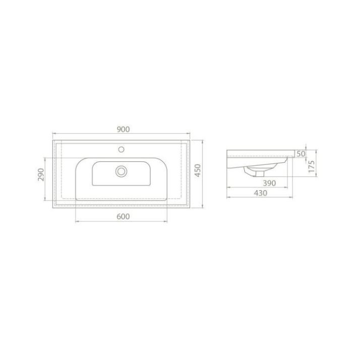 Умывальник мебельный Opadiris CeraStyle Frame 90