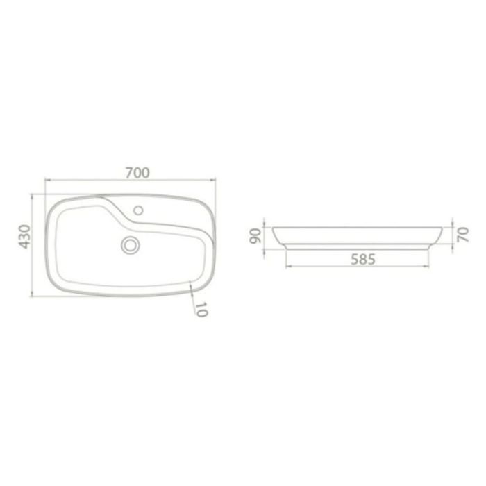 Умывальник мебельный Opadiris CeraStyle Nova 70