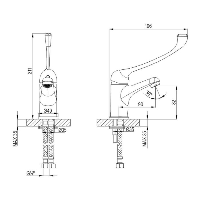 Смеситель для раковины Lemark Project LM4636C Хром