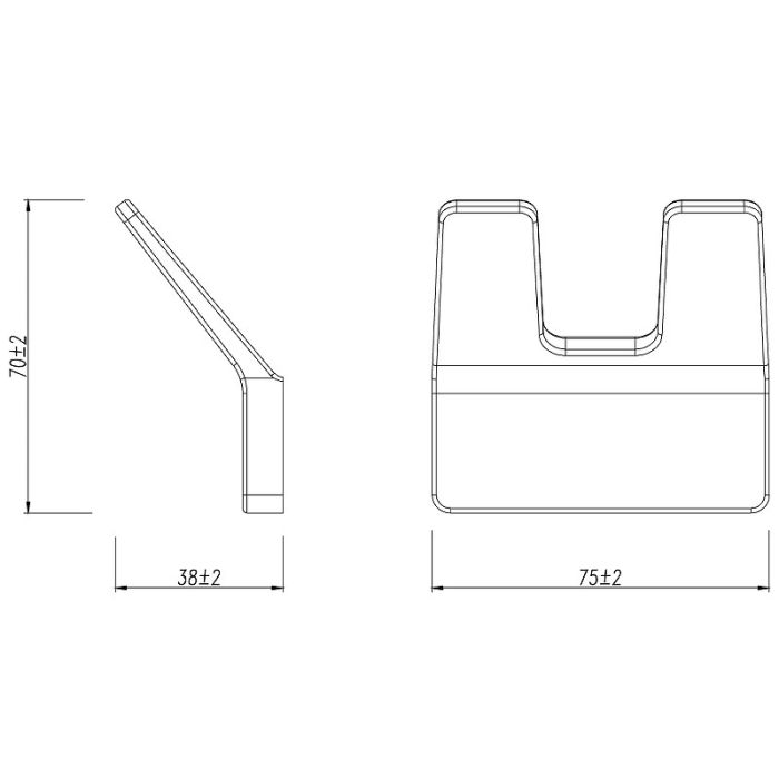 Двойной крючок Lemark Smooth Line 9712005 Черный матовый