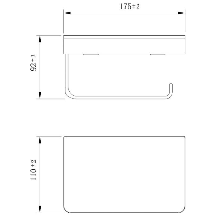 Держатель туалетной бумаги Lemark Glass Line 9722030 Черный матовый