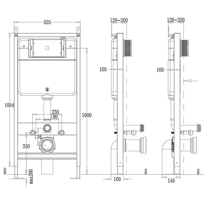 Инсталляция Point Элемент П PN45121 для унитаза без клавиши смыва