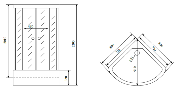 Душевая кабина Timo Standart Silver Fabric 80*80*220  (T-6680SF)