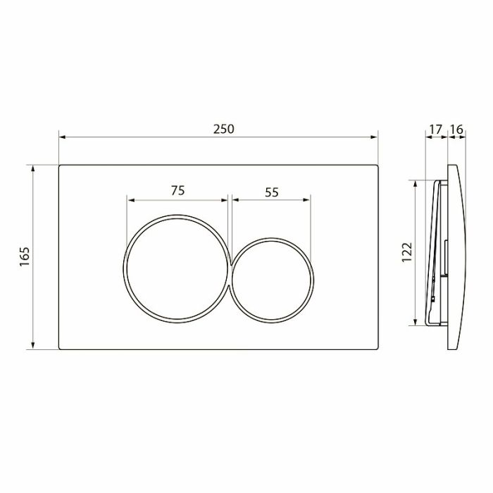 Клавиша смыва Point Виктория PN44061WG Белая Золото