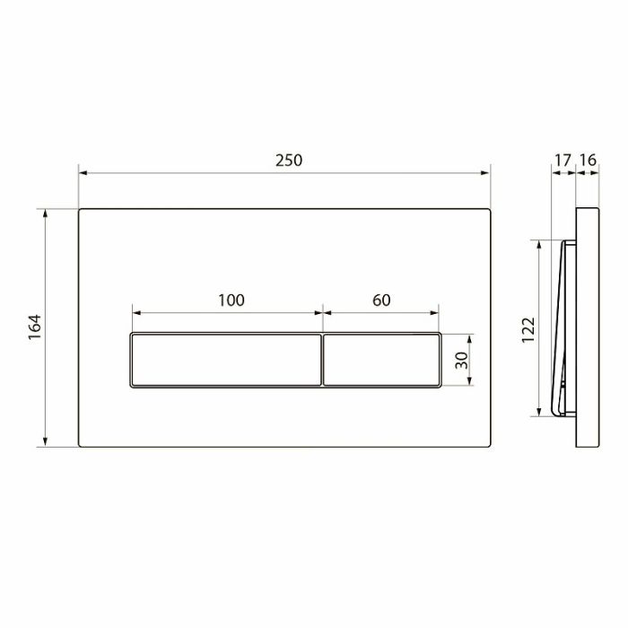 Клавиша смыва Point Меркурий PN44831GM Графит